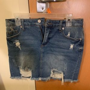 Distressed Jean Skirt